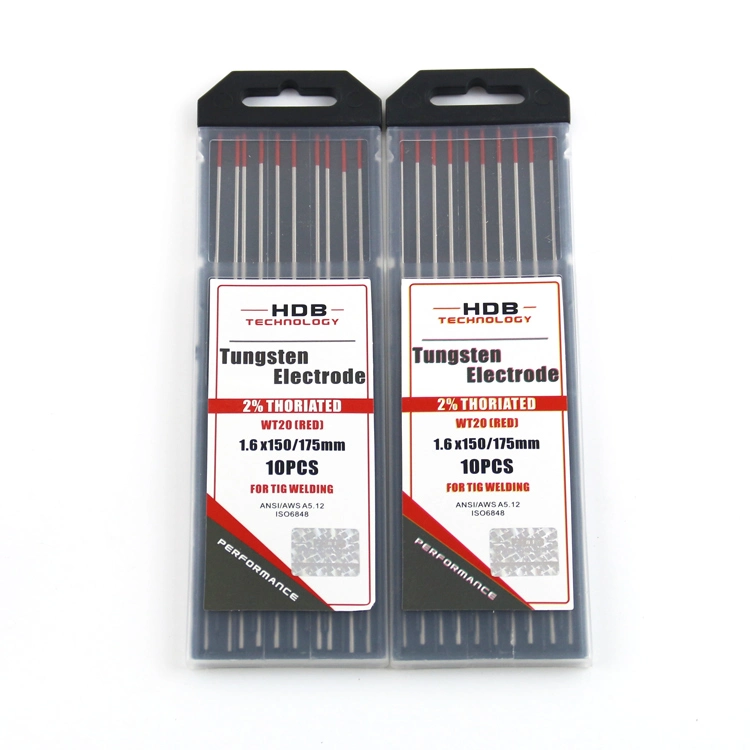 3.2X175mm Wt20-2% Red Tip 2% Red Wt20 Wolfram Tungsten Electrodes